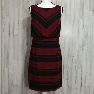 Andrew Marc Black & Red Sleeveless Dress